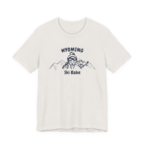 Wyoming Ski Babe T‑Shirt - Retro Skiing Graphic Tee