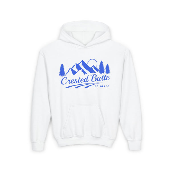 Retro Crested Butte, Colorado Youth Hoodie - Mountain Crested Kids Sweatshirt, Cute Crested Butte, Colorado Children's Pullover