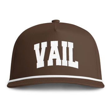Vail, Colorado Embroidered Rope Hat - Vintage Sunwashed Rope Cap, Comfort Colors - 0