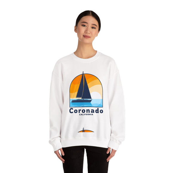 Coronado, California Sweatshirt - Sailboat Coronado Crewneck Sweatshirt