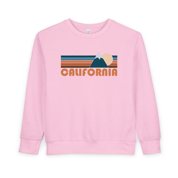 Buy pink California Toddler Sweatshirt - Retro Mountain California Toddler Crewneck Sweatshirt