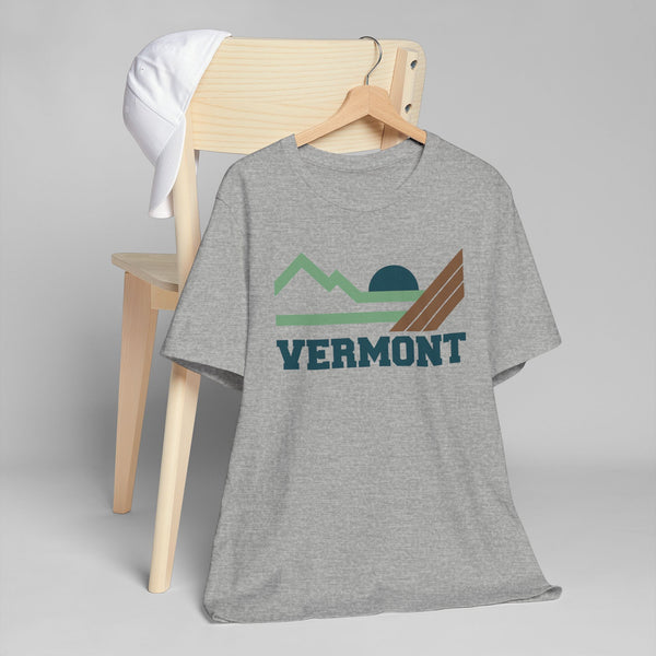 Vermont Retro Mountains Sunset T-Shirt | Vintage Vermont Tee