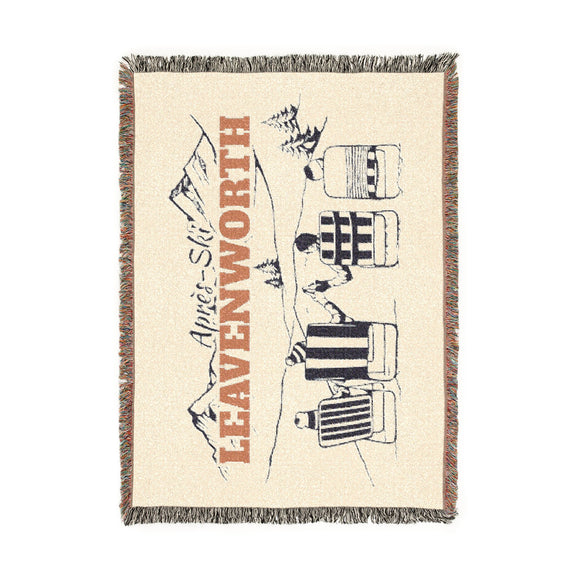 Leavenworth, Washington Ski Town Throw Blanket | Mountain Woven Blanket