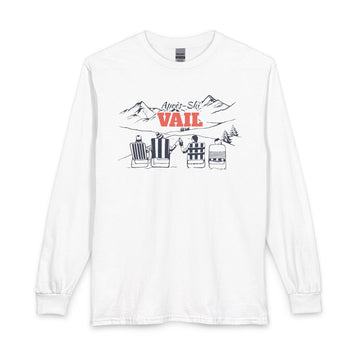 Vail, Colorado Après-ski Long Sleeve Shirt - Mountain Retro Skiing - 0