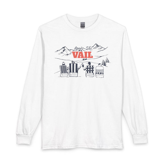 Vail, Colorado Après-ski Long Sleeve Shirt - Mountain Retro Skiing