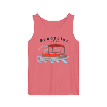 Buy watermelon Sandpoint, Idaho Tank Top Unisex - Pontoon Boat - Comfort Colors - 100% Cotton