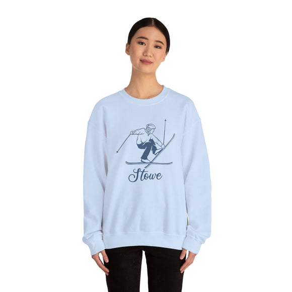 Stowe, Vermont Sweatshirt - Vintage Skiing Graphic Crewneck