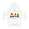 Alta Toddler Hoodie - Retro Mountain Sun Unisex Alta Toddler Sweatshirt