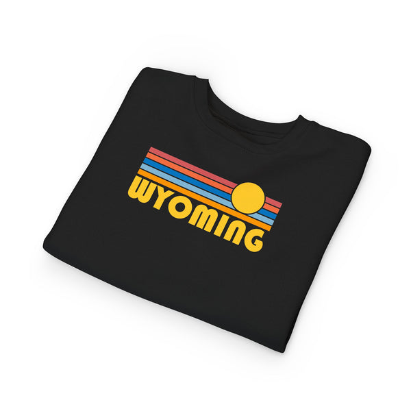 Wyoming Toddler Sweatshirt - Retro Sun Wyoming Toddler Crewneck Sweatshirt