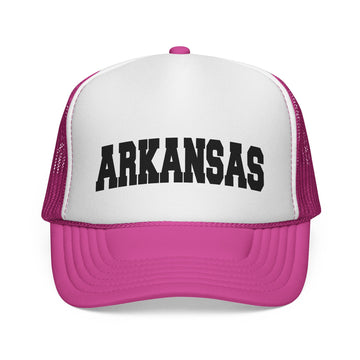 Buy pink Arkansas Retro Collegiate Style Trucker Hat