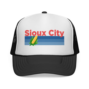 Sioux City, Iowa Retro Corn and Farm Trucker Hat - 0
