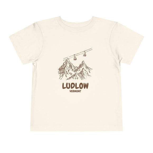 Ludlow, Vermont Toddler T-Shirt — Vintage Gondola Ski Mountain Tee