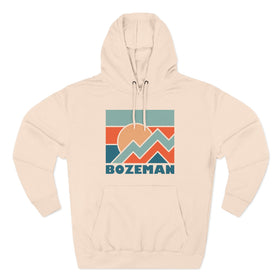 Buy pale-pink Bozeman, Montana Hoodie - Retro Mountain Unisex Sweatshirt