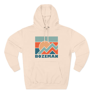Buy pale-pink Bozeman, Montana Hoodie - Retro Mountain Unisex Sweatshirt