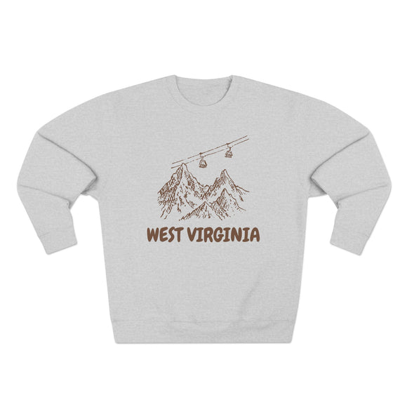 Premium West Virginia Gondola Ski Mountain Sweatshirt