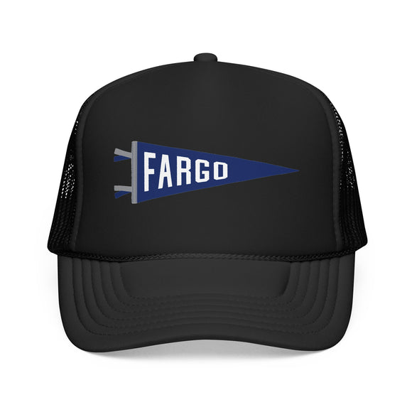 Fargo, North Dakota Pennant Trucker Hat — Retro Flag Foam Cap