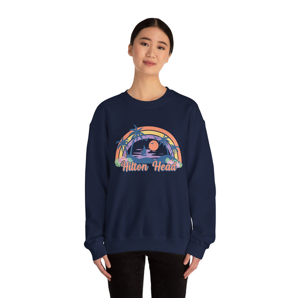 Hilton Head, South Carolina Sweatshirt - Unisex Retro Beach Crewneck Hilton Head Sweatshirt