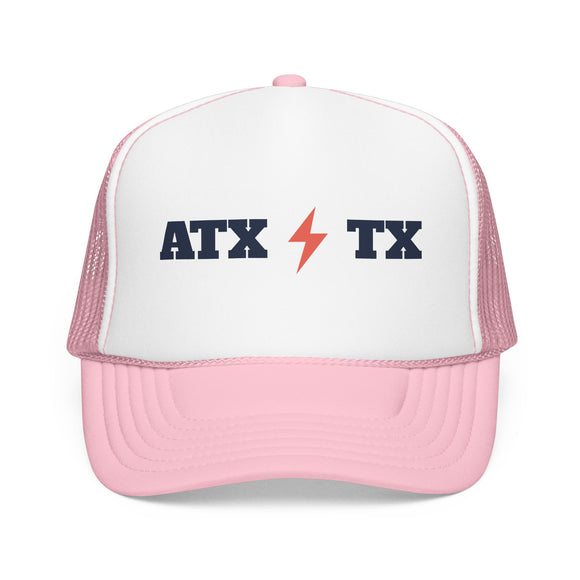 Austin, Texas Retro Trucker Hat - Lightning Foam Cap