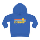 Detroit, Michigan Toddler Hoodie - Retro Sunrise Unisex Detroit Toddler Sweatshirt-4