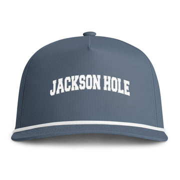 Jackson Hole, Wyoming Embroidered Rope Hat - Vintage Sunwashed Rope Cap, Comfort Colors