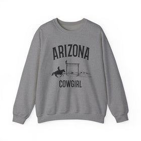 Buy graphite-heather Arizona Sweatshirt - Mountain Cowgirl Graphic Crewneck
