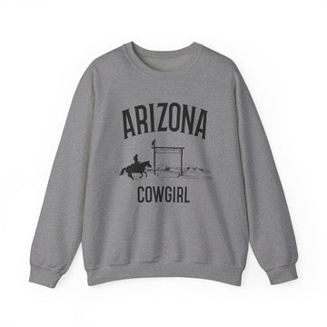 Buy graphite-heather Arizona Sweatshirt - Mountain Cowgirl Graphic Crewneck