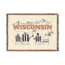 Wisconsin Ski Town Throw Blanket | Mountain Woven Blanket-1