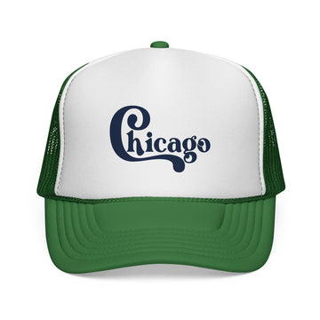 Buy green Chicago, Illinois Retro Style Trucker Hat