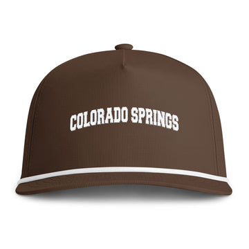 Colorado Springs, Colorado Embroidered Rope Hat - Vintage Sunwashed Rope Cap, Comfort Colors - 0