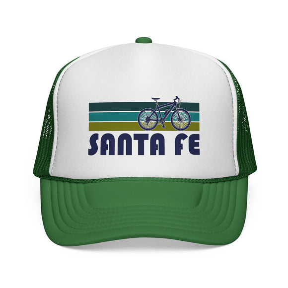 Santa Fe, New Mexico Retro Bike Trucker Hat - Vintage Style Santa Fe Cap