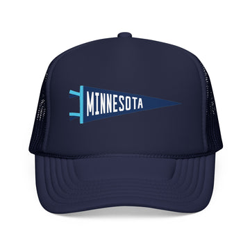 Minneapolis, Minnesota Pennant Trucker Hat — Retro Flag Foam Cap