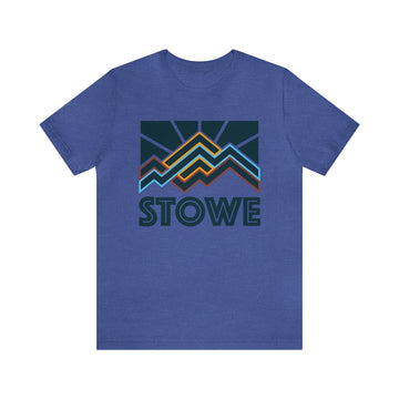Buy heather-true-royal Stowe, Vermont T-Shirt - Retro Unisex Stowe Shirt
