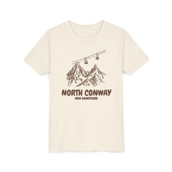 North Conway, New Hampshire Youth T-Shirt — Vintage Gondola Ski Mountain Tee