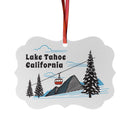 Lake Tahoe, California Ornament Aluminum - Lake Tahoe, California Mountain Gondola Christmas Ornament, Hanging Decoration, Winter Ornament-1