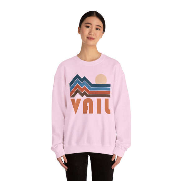 Vail, Colorado Sweatshirt Retro Mountains, Vail Unisex Graphic Crewneck