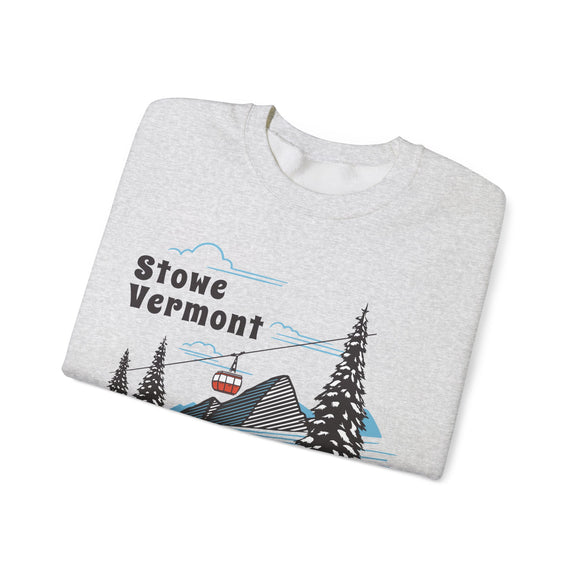 Stowe, Vermont Sweatshirt - Unisex Retro Ski Mountain Gondola Stowe Sweatshirt