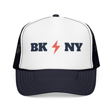 Brooklyn, New York Retro Trucker Hat - Lightning Foam Cap - Lightning