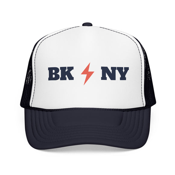 Brooklyn, New York Retro Trucker Hat - Lightning Foam Cap