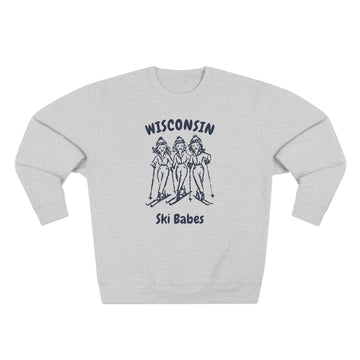 Buy heather-grey Premium Wisconsin Ski Babes Sweatshirt
