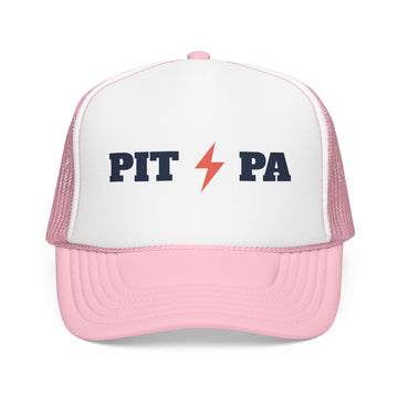 Buy light-pink-white Pittsburgh, Pennsylvania Retro Trucker Hat - Lightning Foam Cap - Lightning