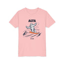 Alta, Utah Yeti Snowboard Youth Tee - Kids Skiing Shirt-5