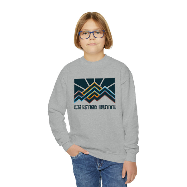 Crested Butte, Colorado Youth Sweatshirt - Unisex Kid's Crested Butte Crewneck Sweatshirt