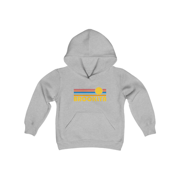 Brooklyn, New York Youth Hoodie - Retro Sun