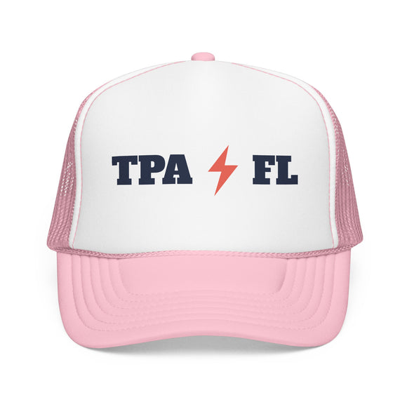 Tampa, Florida Retro Trucker Hat - Lightning Foam Cap