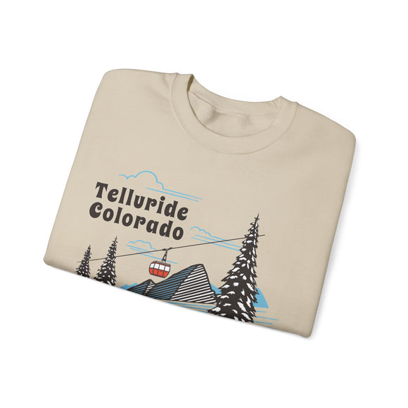 Telluride, Colorado Sweatshirt - Unisex Retro Ski Mountain Gondola Telluride Sweatshirt