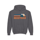 Montana Youth Hoodie - Retro Mountain Montana Youth Sweatshirt-2
