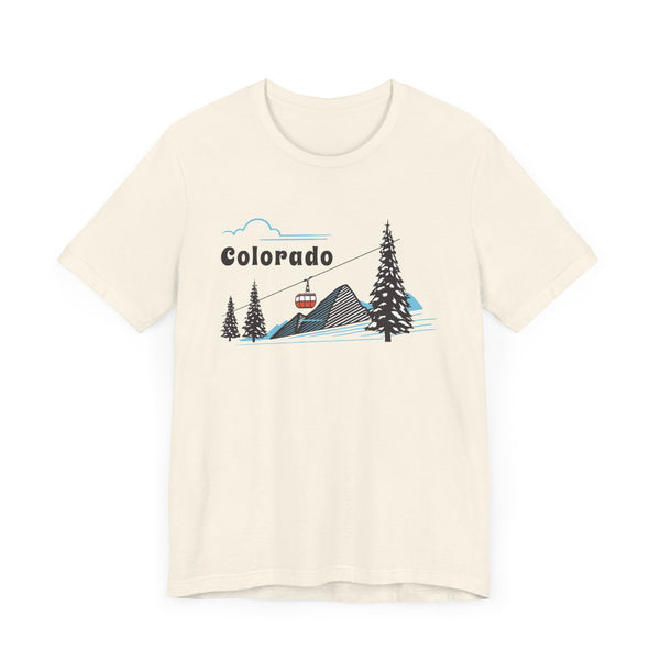 Colorado T-Shirt Retro - Adult Unisex Ski Mountain Gondola Colorado T Shirt