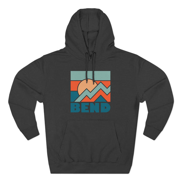 Bend, Oregon Hoodie - Retro Mountain Unisex Sweatshirt