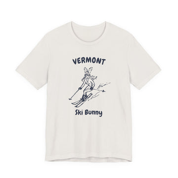 Buy vintage-white Vermont Ski Bunny T‑Shirt — Retro Skiing Graphic Tee