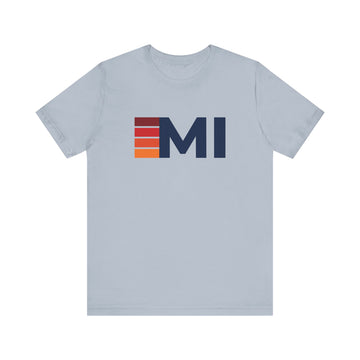 Buy light-blue Michigan Retro Stripes T-Shirt | Michigan State Tee